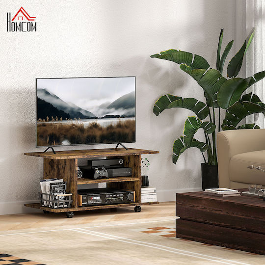 TV Stand with Wheels Rusty Brown L80xD40xH40cm
