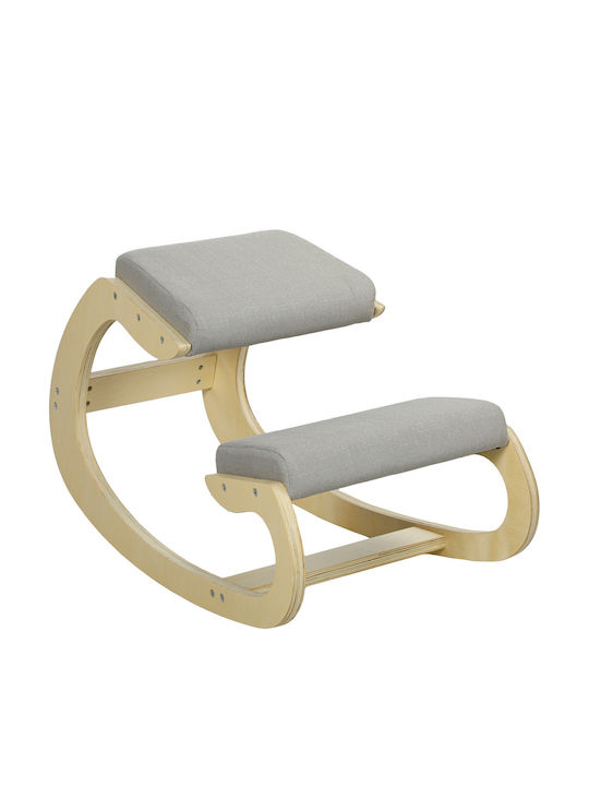 Office Desk Stool with Backrest Gray 55x85x55cm