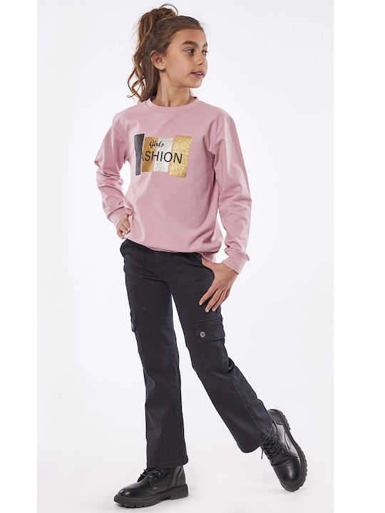 Kinder Schlaghose Jeans Schwarz