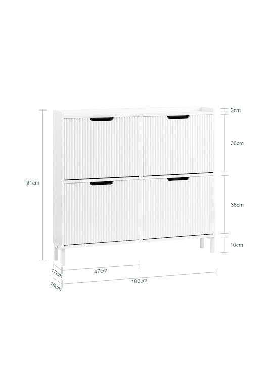 Holz Schuhorganisator 100x19x90.5cm