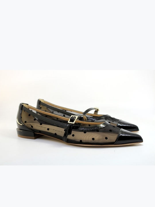 Patent Leather Pointy Ballerinas Black