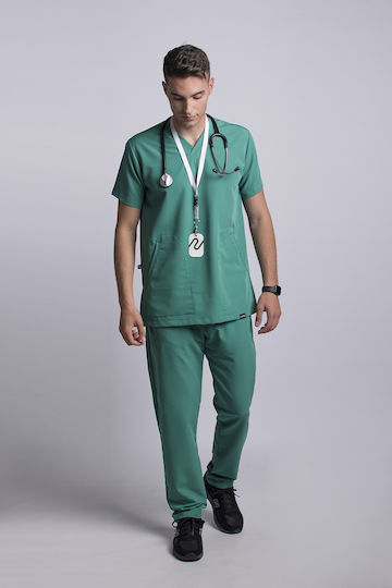 Numascrubs Мъжки Медицинска блуза Зелен