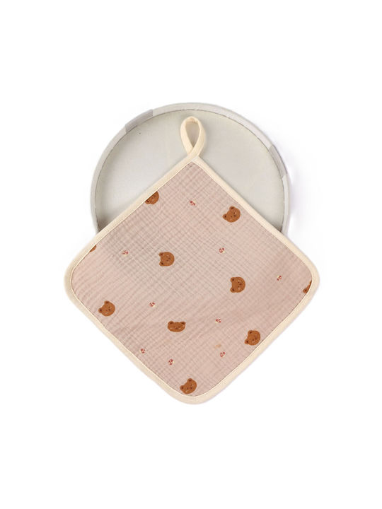 Lavetă de Umăr din Bumbac Ecru 25x25εκ.
