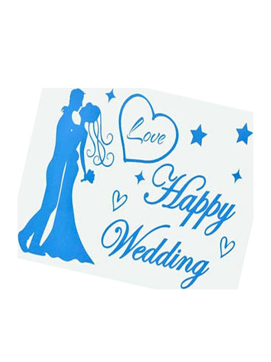Sticker Klebe Flippy Hochzeitsmotto Glückliche Hochzeit Textdesign 21x29 Cm Blau