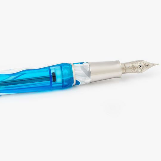 Visconti Füllfederhalter Weiß mit Blauer Tintenfarbe
