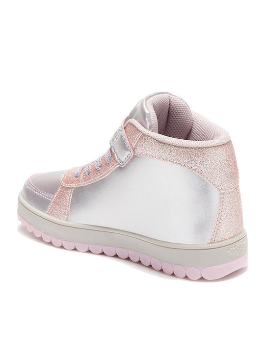 Παιδικά Sneakers High με Σκρατς Ασημί