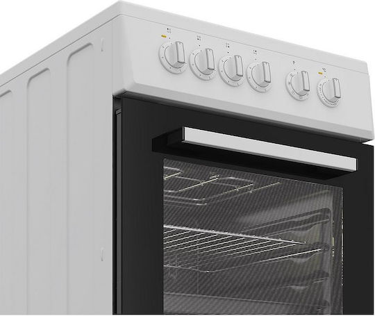 Indesit Cooker 55lt with Ceramic Hobs W50cm. White