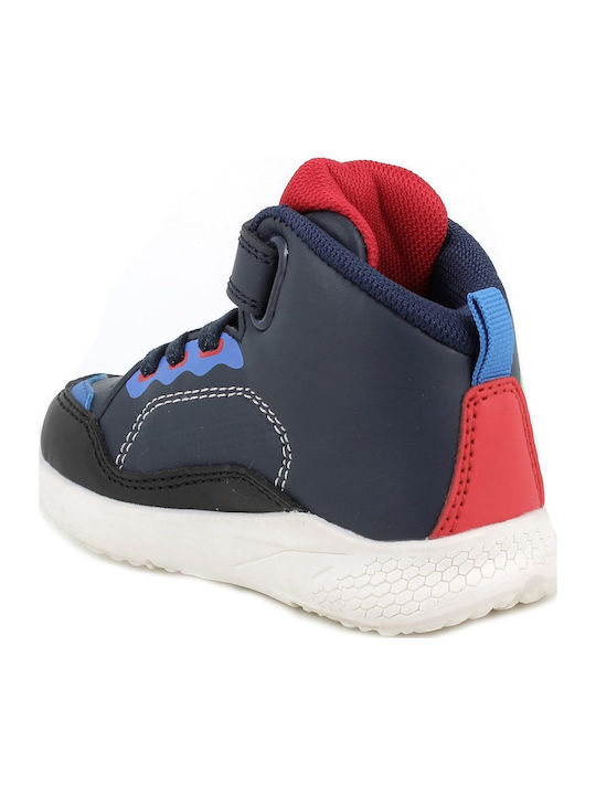 Kids Sneakers High Anatomic with Scratch & Lights Navy Blue
