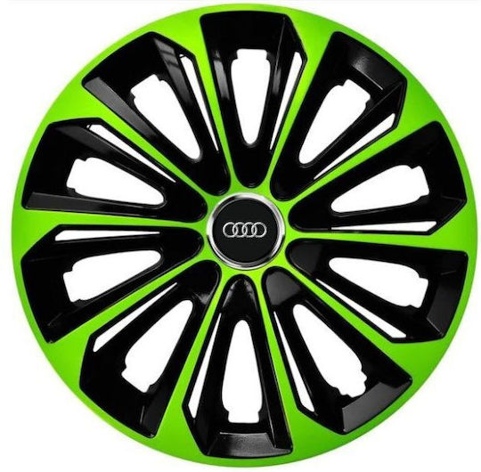 Auto Radkappen Set 4Stück 15" Grün/Grün