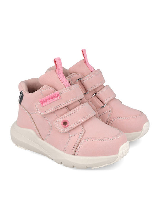 Anatomisch Suede Kinderstiefeletten mit Klettverschluss Rosa