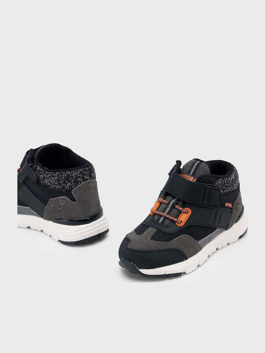 Leather Kids Boots with Velcro Black