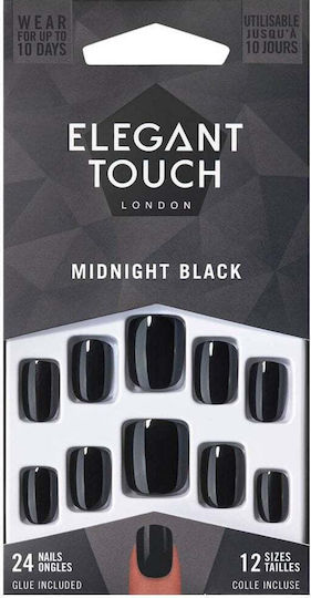 Elegant Touch Nail Tips in Black Color 24pcs 4020755