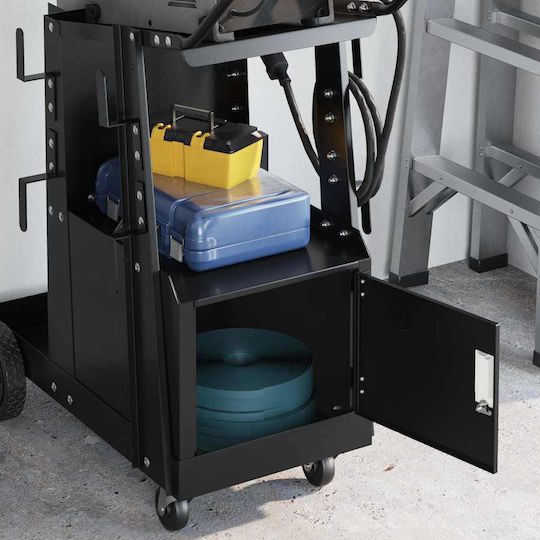 vidaXL Транспортна количка в Черен Цвят