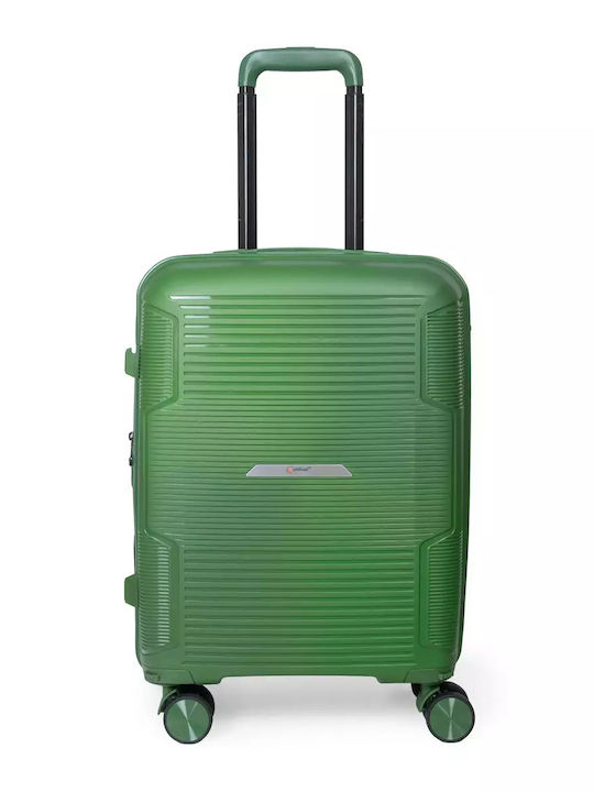 Cardinal Cabin Hard Green Travel Suitcase with 4 Wheels Height 55cm