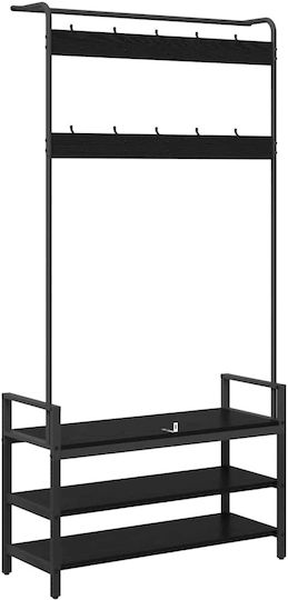Vidaxl Flurmöbel & Aufbewahrung Schwarze Eiche 95 x 34 x 184 cm Bearbeitetes Holz