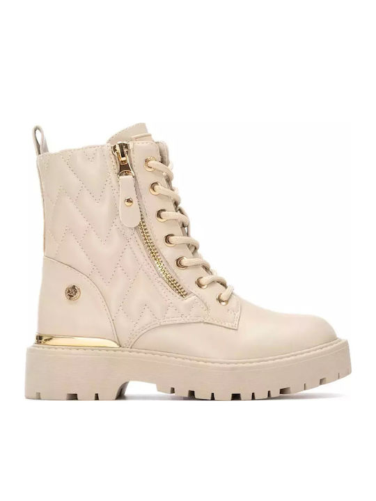 Kids Boots with Zipper Beige