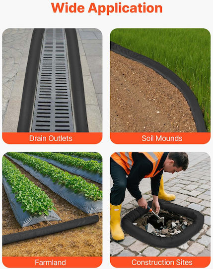 Vevor Sediment Filter Sock 4 Pieces 5 In X10 Ft Erosion Control Drain Protection