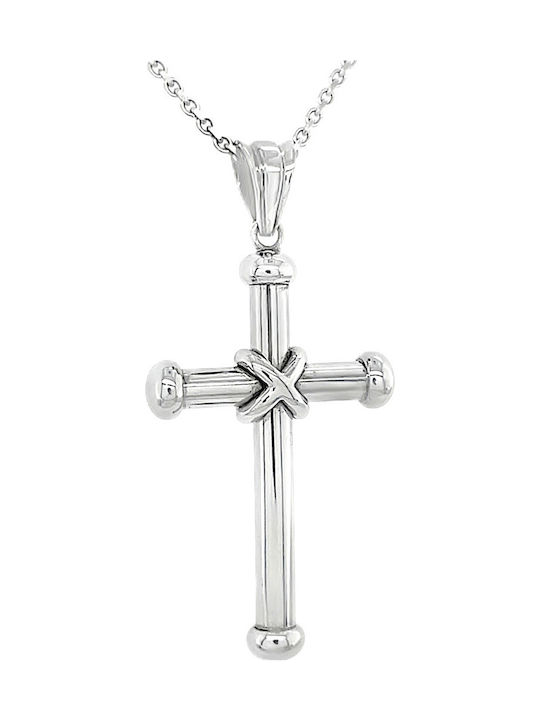 Xryseio Women's White Gold Cross 18K