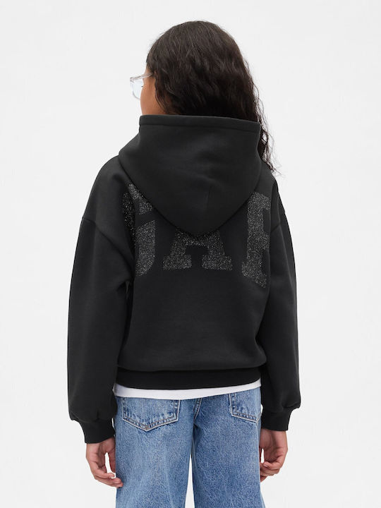 Fleece Kids Sweatshirt with Hood Black