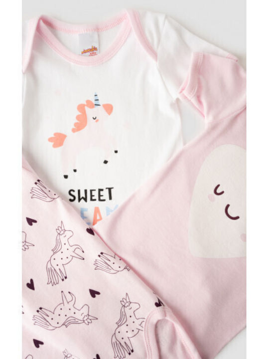 Minerva Unicorns Kurzärmelig White-pink 3Stück