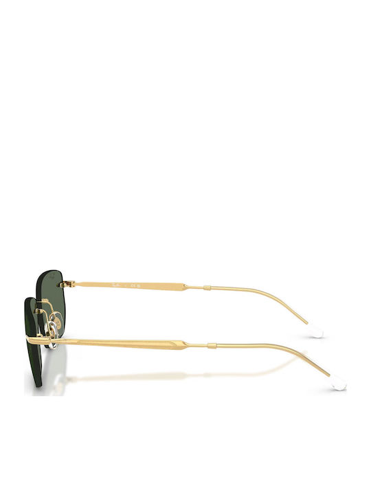 Ray Ban Unisex Sonnenbrille mit Gold Metall Gestell und Grün Linse RB3768 001/71