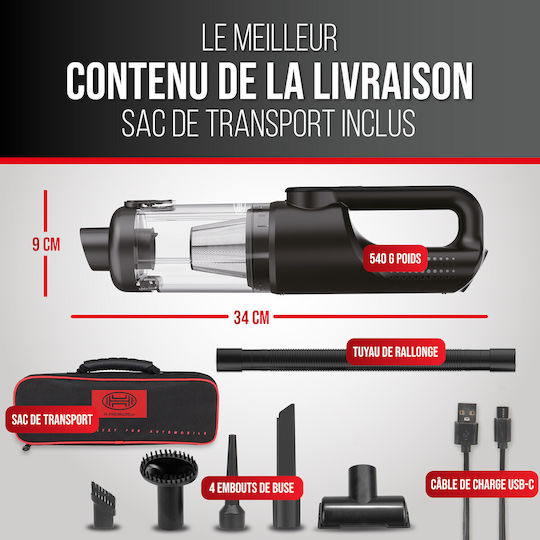 Heyner Car Handheld Vacuum Dry Vacuuming with Power 120W Rechargeable 12V