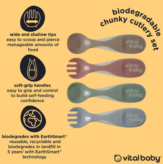 Vital Baby Бебешки Комплект с Вилица за 6+ месеца 4бр