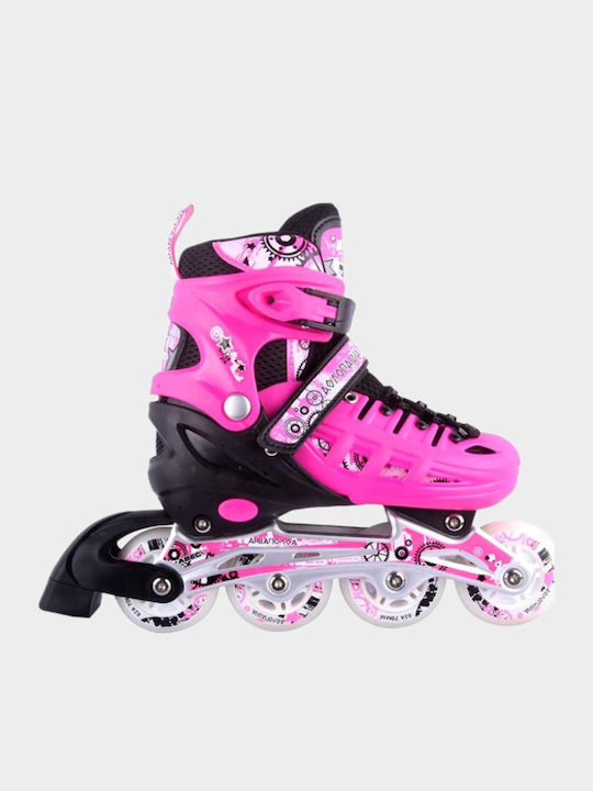 Αθλοπαιδιά Inline Αυξομειούμενα Rollers Ροζ Παιδικά