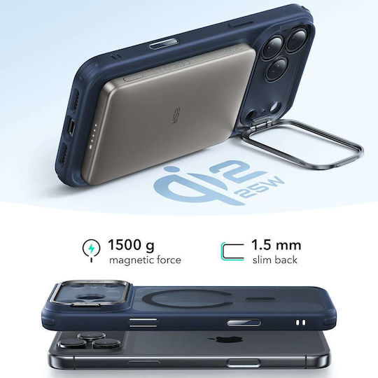 ESR Classic Hybrid Halolock Kickstand Back Cover Metallic Blue (iPhone 18 Pro Max / 17 Pro Max)