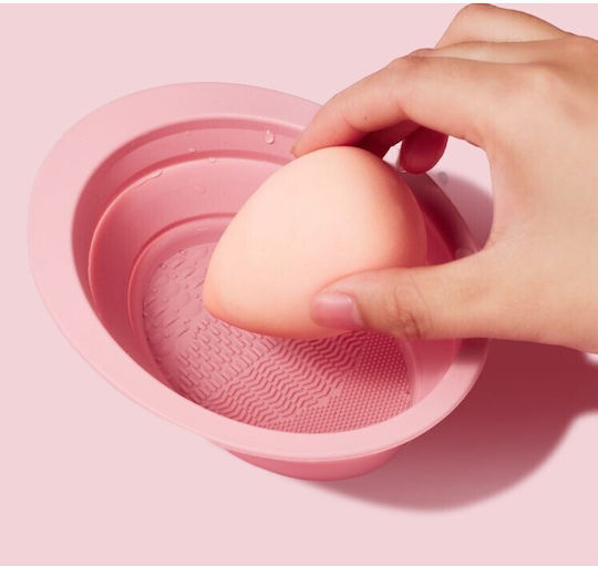 Pink Makeup Brush Cleaning Surface