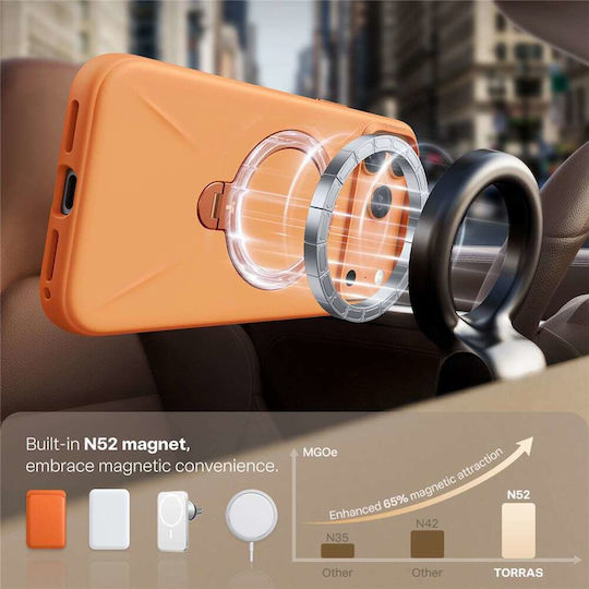 Torras QPRO Umschlag Rückseite Silikon Orange (iPhone 17 Pro Max)