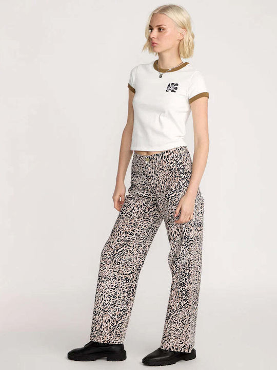 Stoned Talie joasă Blugi de damă cu croială boyfriend Animal Print
