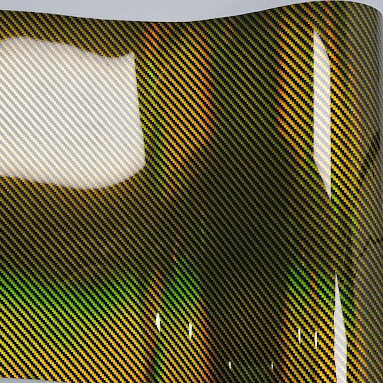 Autoaufkleber Film Kohlenstoff Regenbogen Effekt – Gold 50×100cm