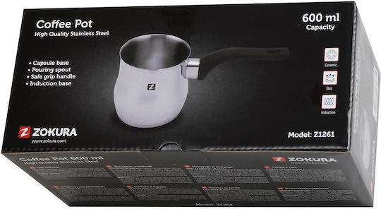 Zokura Cafetiere Din Oțel Inoxidabil Gri 600ml