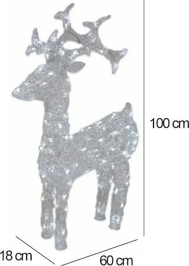 Bakaji Bakaji Outdoor Christmas Lighted Reindeer 100 cm Christmas Decoration Cool White