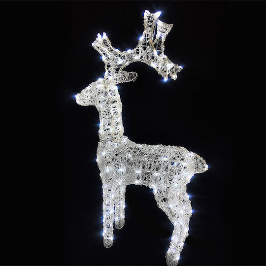 Bakaji Bakaji Outdoor Christmas Lighted Reindeer 100 cm Christmas Decoration Cool White
