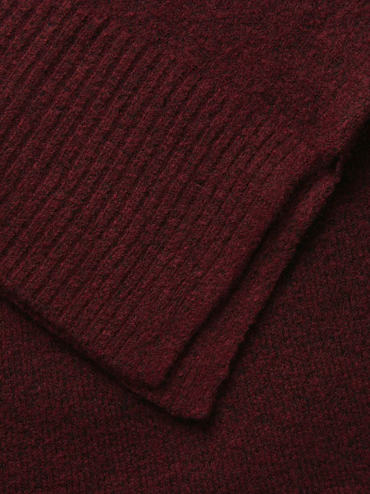 Damen Pullover mit V-Ausschnitt Burgundisch