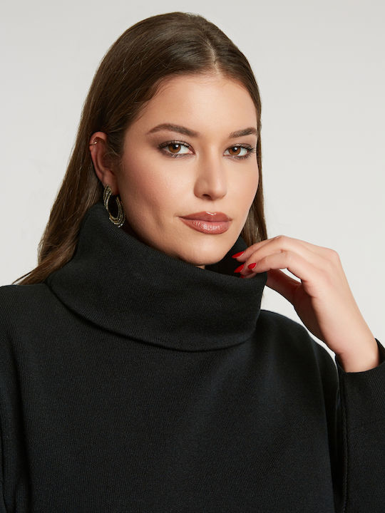Women's Long Sleeve Sweater Turtleneck Black