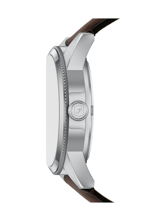 Fossil Multifunction Ceas Barbatesc 42mm cu Baterie cu Brățară din Metal Maro