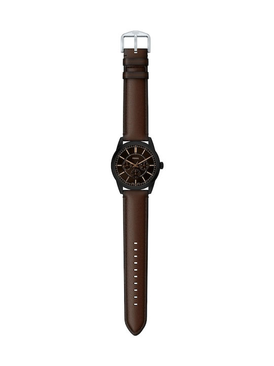 Fossil Multifunction Ceas Barbatesc 42mm cu Baterie cu Brățară Metalică Maro
