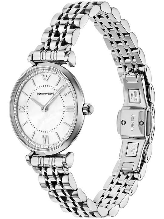 Emporio Armani Дамски Часовник с Сребрист Метална Гривна
