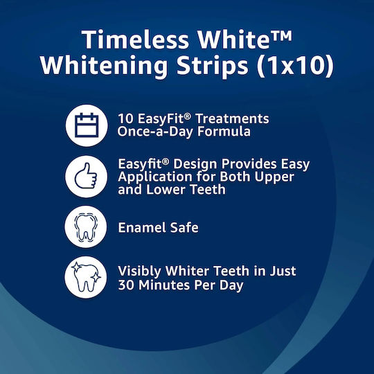 Box 10x Teeth Whitening Strips Equate Timeless White 10 Days Treatment