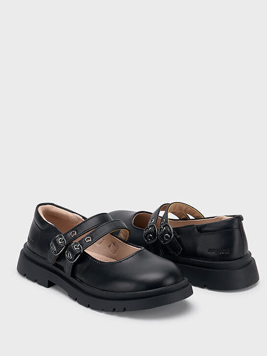 Kids Ballerinas with Adjustable Metal Clasp Black