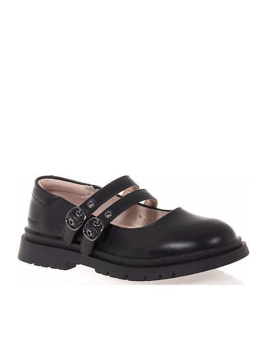 Kids Ballerinas with Adjustable Metal Clasp Black