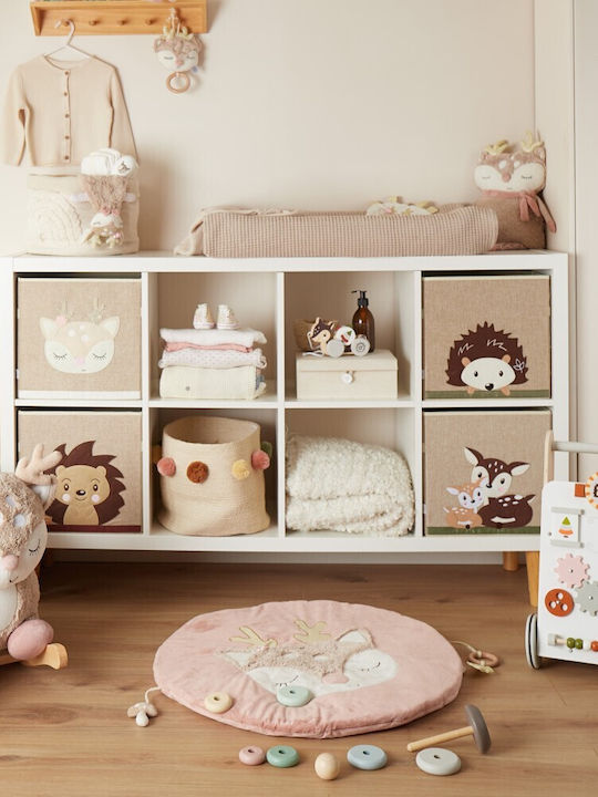 Bieco Children's Storage Basket made of Fabric Beige 32x32x32cm 1pcs