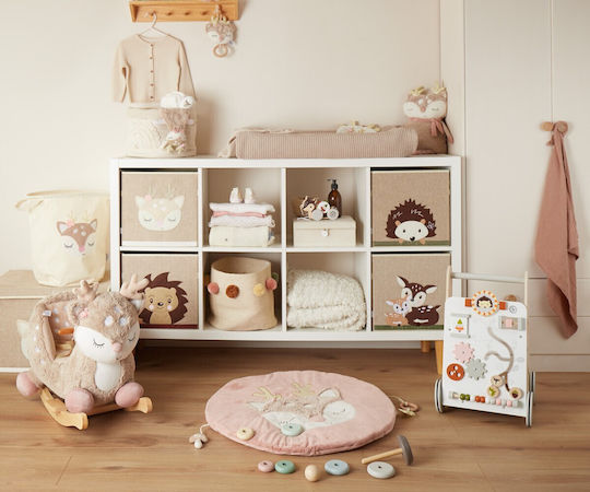 Bieco Children's Storage Basket made of Fabric Beige 32x32x32cm 1pcs
