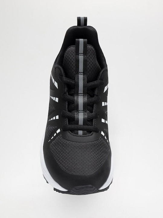 Waterproof Kids Sports Shoes Running with Hoop & Loop Closure Black
