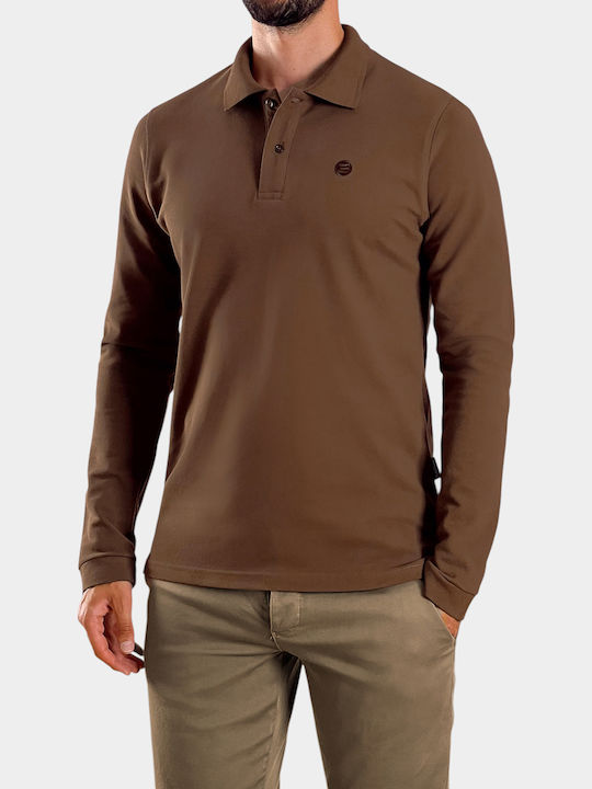 Polo Long Sleeve Brown Blouse
