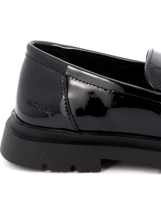 Girls Patent Leather Moccasins Black