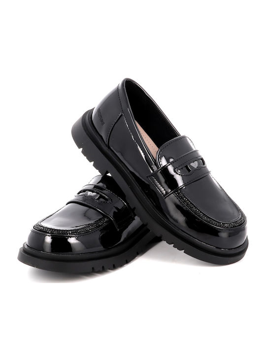 Girls Patent Leather Moccasins Black